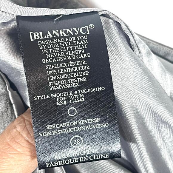 Blank NYC 100% Leather Gray Mini Skirt Size 28 - Picture 8 of 9